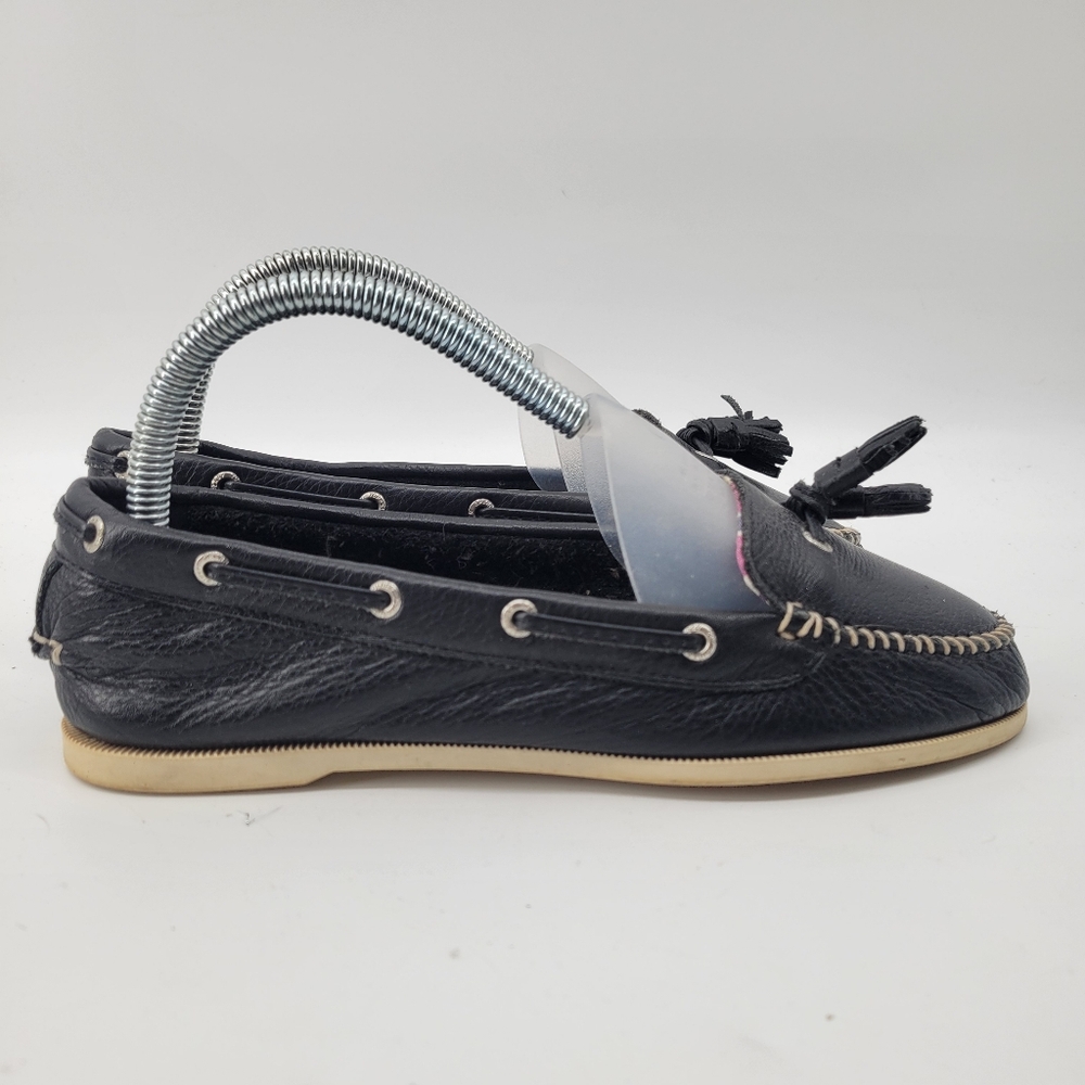 Sperry Top Sider Womens  Moccasin Shoe Navy and White Size 6.5 Leather